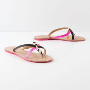 Anthropologie Zanzibar Slides Leather Beach Summer Sandals Flats by Ioannis, 39